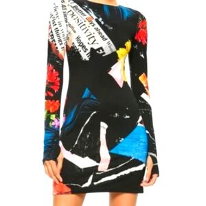 Colorful Abstract Print Women's Dress